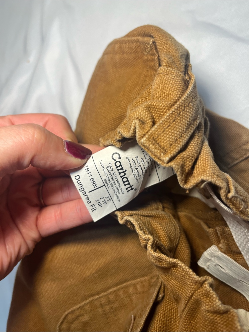 Vintage Carhartt Toddler Boy 2T Dungaree Fit Utility Carpenter Canvas Pants - Picture 5 of 5